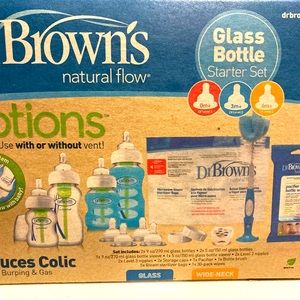 Dr Browns Natural Flow Options Glass Bottle Starter Set (brand new,never opened)